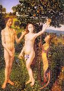 Hugo van der Goes The Fall : Adam and Eve Tempted by the Snake oil painting on canvas